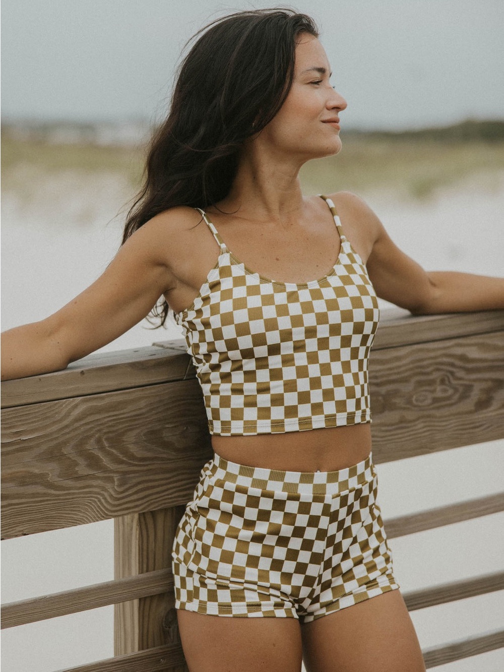 NWT Geode Myrtle Tankini and Shorts Checkered Swim Suit